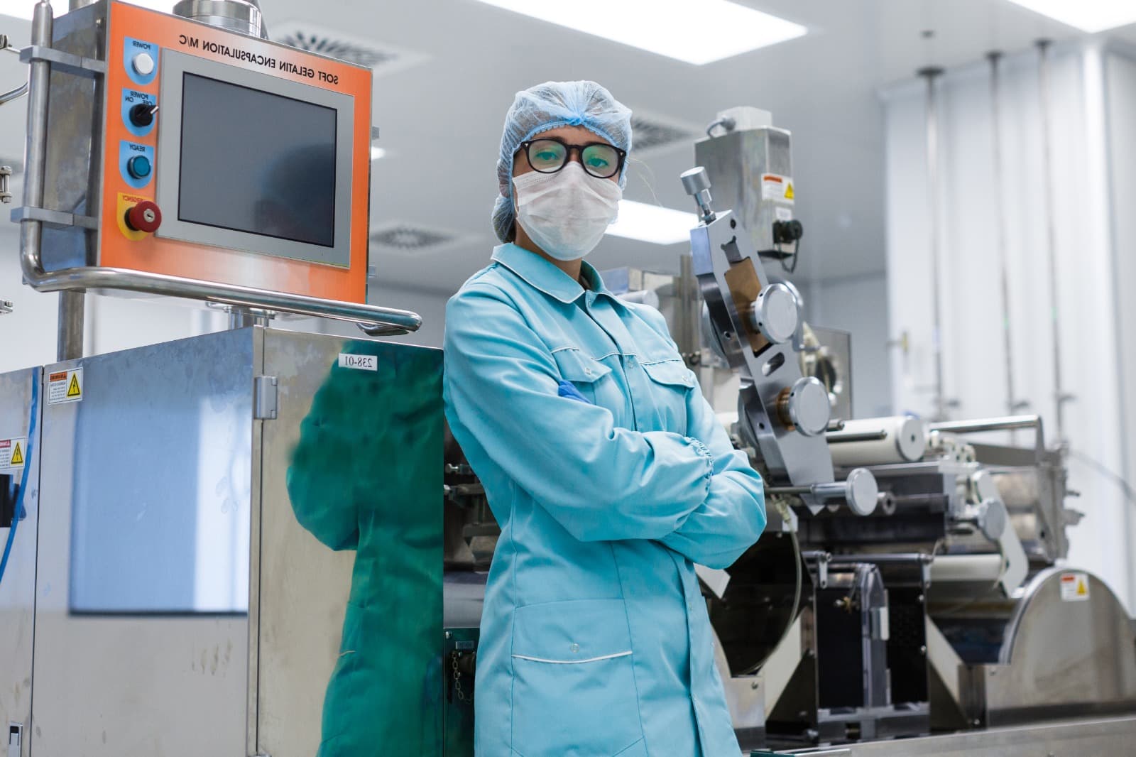 Producción en planta de la industria farmacéutica